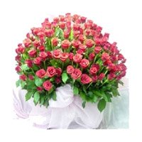 Pink Roses Bouquet 100 Flowers for Bhai Dooj