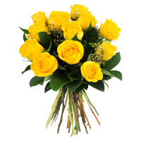 Yellow Roses Bouquet 12 Flowers for Bhai Dooj