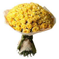 Yellow Roses Bouquet 50 Flowers for Bhai Dooj