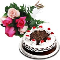 Black Forest Cake, 6 Mix Roses for Father's Day