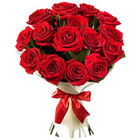 Red Roses Bouquet 12 Flowers for Bhai Dooj