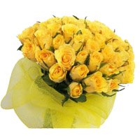 Online Yellow Roses Bouquet 36 Flowers for Bhai Dooj