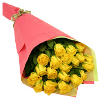 Online Yellow Roses Bouquet 20 Flowers for Bhai Dooj