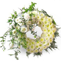 Flowers to India : White Roses Wreath to India : Condolence Flowers to India