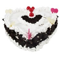 Black Forest Valentine's day Cake in Heart Shape 3 Kg