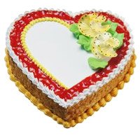 Send Online Butter Scotch Valentine's day Cake in Heart Shape 3 Kg