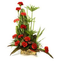 Send Valentine's Day Flowers Arrangement of 15 Red Carnation