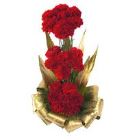 Rakhi with Red Carnation Basket 30 Flowers Delivery in India