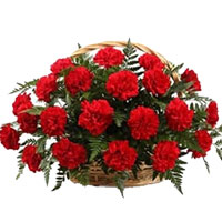 Online Rakhi Delivery with Red Roses and Carnation Basket