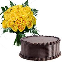 Yellow Roses and Chocolate Cakes to India