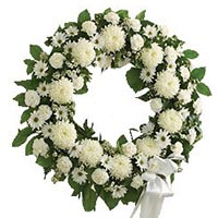 Send White Roses Wreath to India