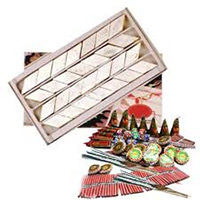 Kaju Katli with Assorted Crackers Diwali Gifts to India