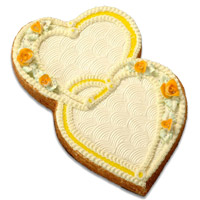 Send2 Kg Double Heart Shape Butter Scotch Wedding Cake to India