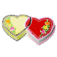 Same day 3 Kg Double Heart Butter Scotch Strawberry 2-in-1 Wedding Cake to India