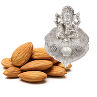 Diwali Almonds with Ganesh Pata Diya Gifts Delivery in India