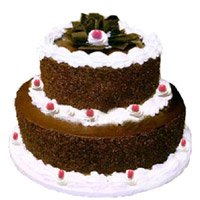 Order Rakhi with 3 Kg 2 Tier Eggless Black Forest Cakes in India