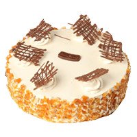 Send Rakhi with 1 Kg Eggless Butter Scotch Cake to India From 5 Star Bakery