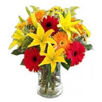 Best Rakhi Gifts for Brother Lily Gerbera Bouquet with Rakhi in India