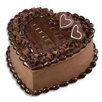 Chocolate Truffle Valentine's day Cake in Heart Shape 1 Kg