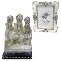 Send personalized Gift Ram Darbar Idol with Single Photo Frame to India