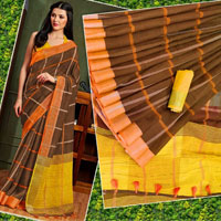Printed Cottan Silk Karwa Chauth Sarees 12 to India