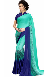 Printed Importer Chiffon Silk Karwa Chauth Sarees 18 gift to India