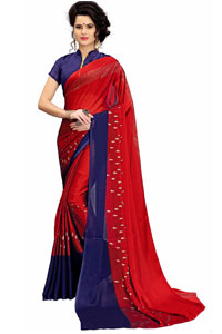 Send Printed Importer Chiffon Silk Karwa Chauth Sarees 19 online