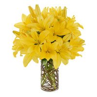 Order Rakhi and Yellow Lily Flowers to India