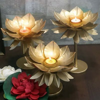 Diwali Gifts Delivery : Divine Lotus Diya Tealight Holder 4