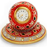 Home decor gift Fashion Bizz Marble Plate Watch Table Decorative Showpiece