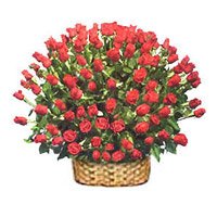 Send Valentine's Day Red Roses Basket 250 Flowers to India