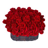 Send Valentine's DayRed Roses Basket 150 Flowers in India