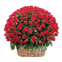 Valentine's Day Red Roses Basket 200 Flowers to India