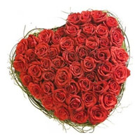 Red Roses Heart Arrangement 75 Flowers for Valentine's Day