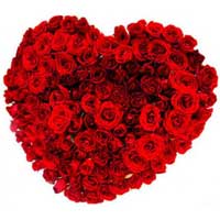 Red Roses Heart Arrangement 200 Flowers for Valentine's Day