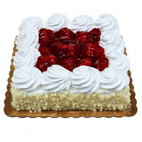 Send Online Square Shape Strawberry Cake to India