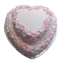 3 Kg Two Tier Heart Shape Strawberry Wedding Cake to India