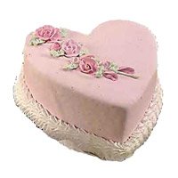 Send Vanilla Valentine's day Cake in Heart Shape 2 Kg