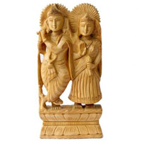 Home Decor gift Radha Krishan in Wood to India