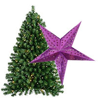 Christmas Tree with Magenta Star online to India