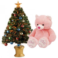 Online Christmas Tree with teddy Gifts to India