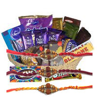 Special Rakhi Gift Basket of Exotic Chocolate With Rakhi
