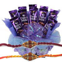 Send Dairy Milk Chocolate Basket 10 Chocolates to India on Rakhi