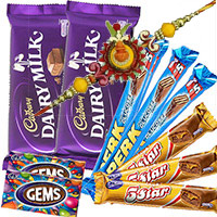 Send Rakhi Gifts to India Rakhi with Assorted Indian Chocolates