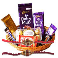 Rakhi Gift For Brother Rakhi With Chocolate Basket