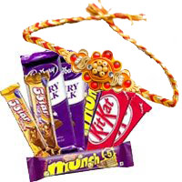 Send online Rakhi  with Chocolate Gift to India for Sister