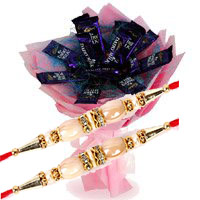 Order Rakhi with Dairy Milk Chocolate Bouquet in India