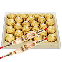 Rakhi in India with 24 Pieces Ferrero Rocher Chocolates to India