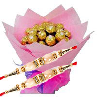 Rakhi Gift Delivery to India Chocolate Bouquet with Rakhi